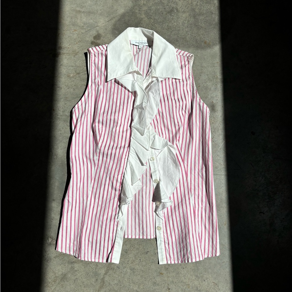 Anne Fontaine striped ruffle top